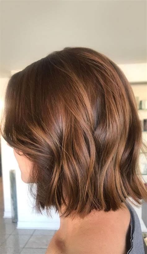 caramel hair colour ideas|brunette bob with caramel highlights.